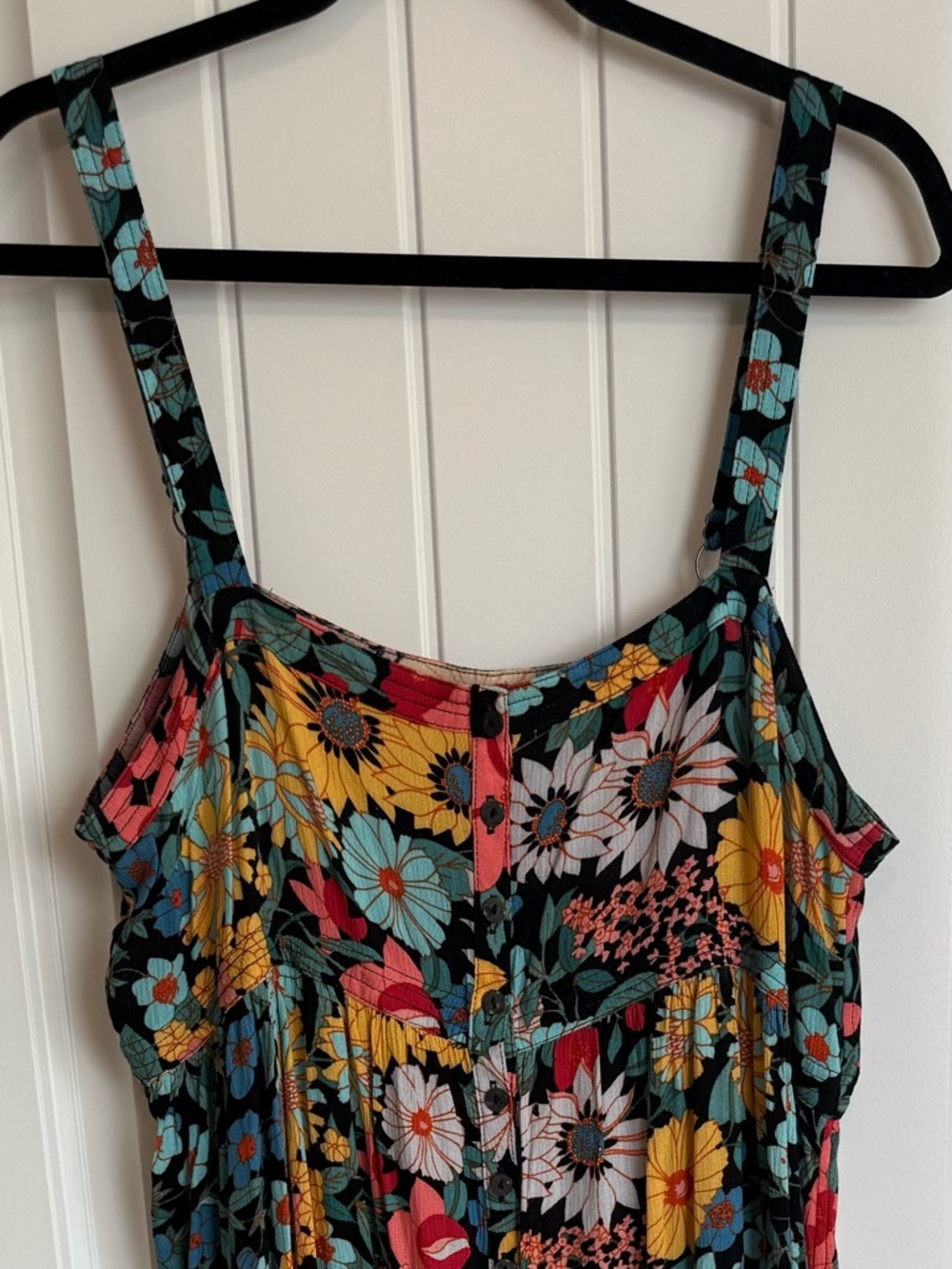 Natural Life Sidney Maxi Dress L Spaghetti Straps Floral Boho CottageCore Flowy